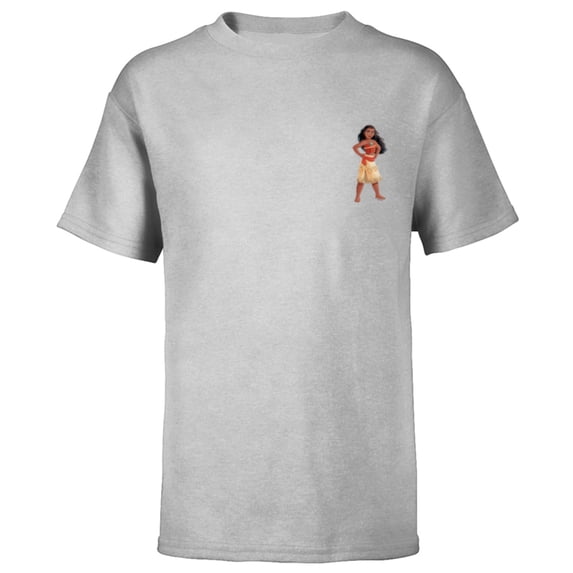 Disney Princess Moana Small Print - Short Sleeve T-Shirt for Kids - Customized-Athletic Heather