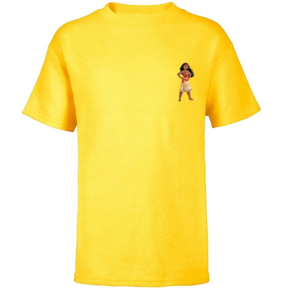 Disney Princess Moana Small Print - Short Sleeve T-Shirt for Kids - Customized-Yellow