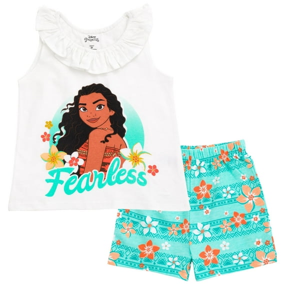 Disney Princess Moana Tank Top and French Terry Shorts Outfit Set Toddler to Big Kid