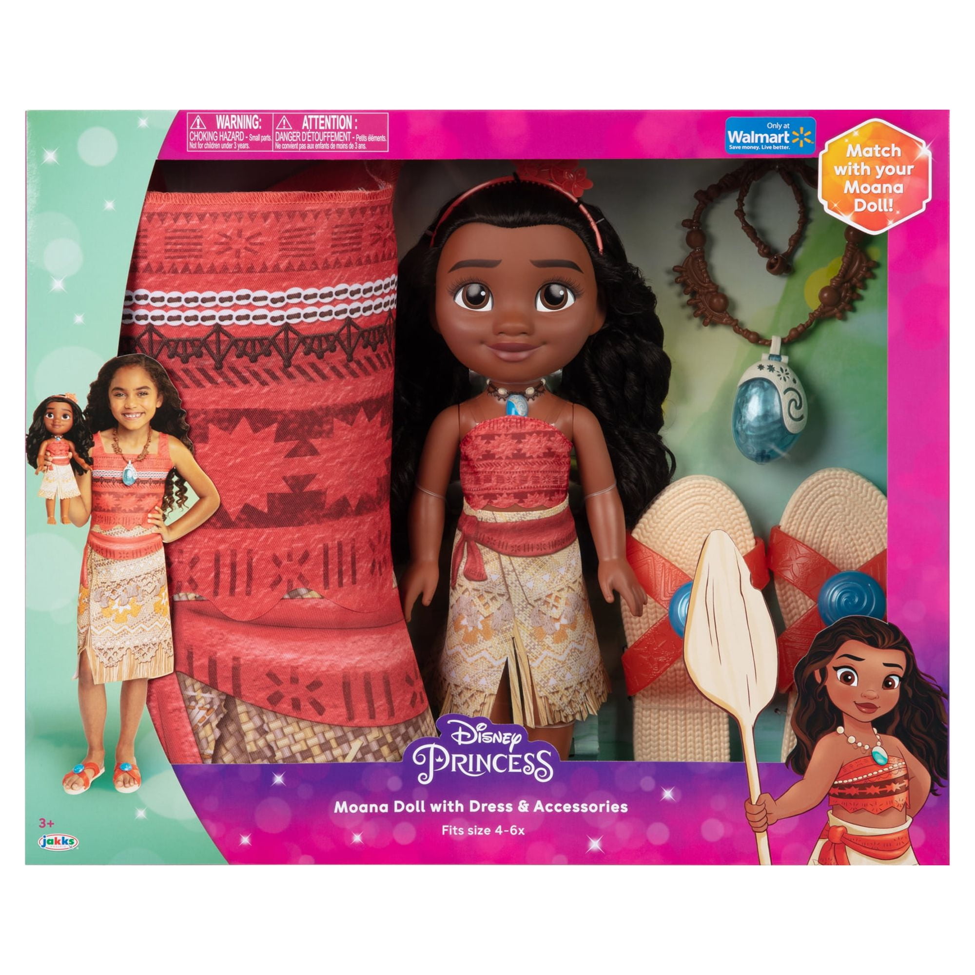 Lovely Girls Moana Party Holiday Birthday Dress with Necklace