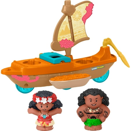 Disney Princess Moana Toys, Moana & Maui’s Canoe, Fisher-Price Little People Toddler Toys