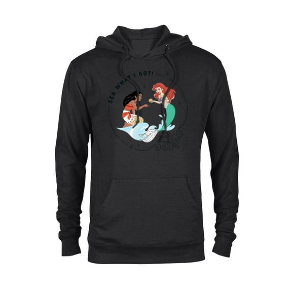 Disney Princess Moana and Ariel Sea What I Got - Pullover Hoodie for Adults - Customized-Black