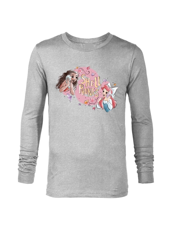 Princess Moana and Ariel Shell Phones - Long Sleeve T-Shirt for Men - Customized-Athletic Heather