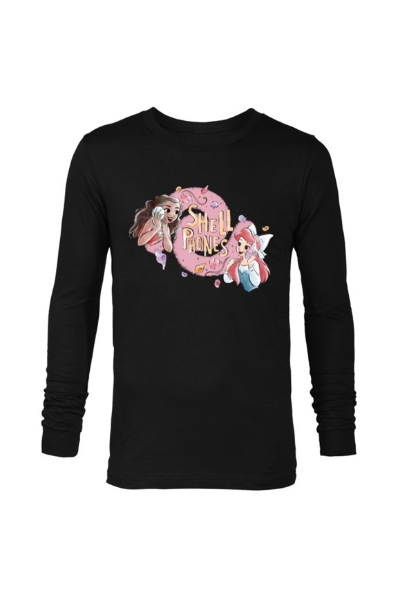 Princess Moana and Ariel Shell Phones - Long Sleeve T-Shirt for Men - Customized-Black