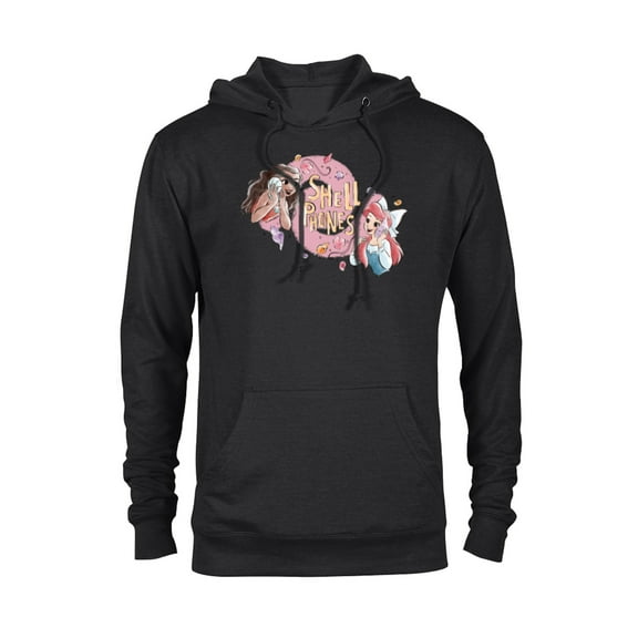 Disney Princess Moana and Ariel Shell Phones - Pullover Hoodie for Adults - Customized-Black
