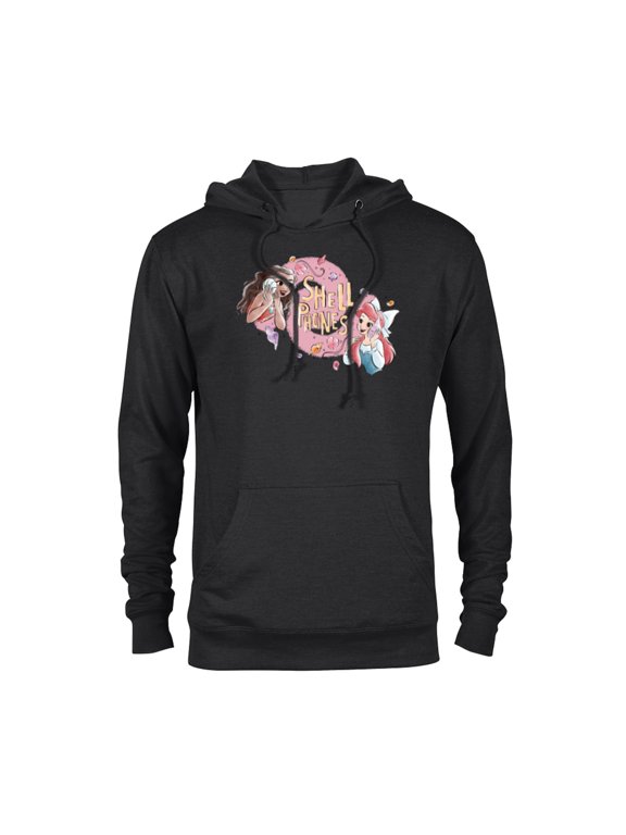 Princess Moana and Ariel Shell Phones - Pullover Hoodie for Adults - Customized-Black