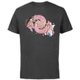 thumbnail image 1 of Disney Princess Moana and Ariel Shell Phones - Short Sleeve Cotton T-Shirt for Adults - Customized-Charcoal, 1 of 5