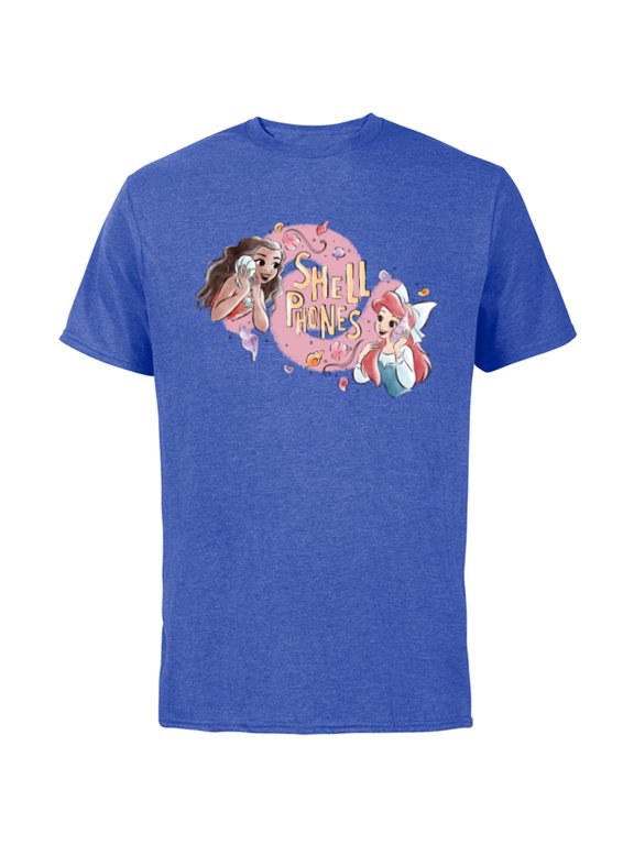 Princess Moana and Ariel Shell Phones - Short Sleeve Cotton T-Shirt for Adults - Customized-Royal Heather