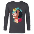 thumbnail image 1 of Disney Princess Moana and Pua Seashell - Long Sleeve T-Shirt for Men - Customized-Charcoal Heather, 1 of 5