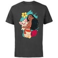 thumbnail image 1 of Disney Princess Moana and Pua Seashell - Short Sleeve Cotton T-Shirt for Adults - Customized-Charcoal, 1 of 5