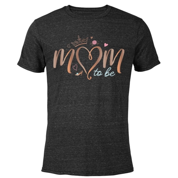 Disney Princess Mom To Be - Short Sleeve Blended T-Shirt for Adults - Customized-Black