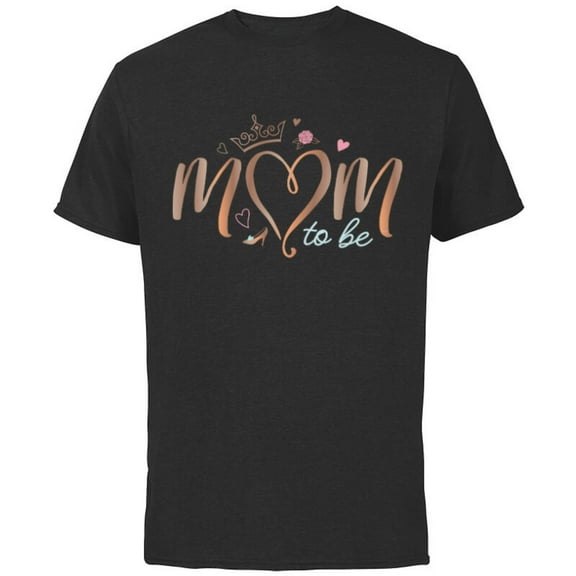 Disney Princess Mom To Be - Short Sleeve Cotton T-Shirt for Adults - Customized-Black