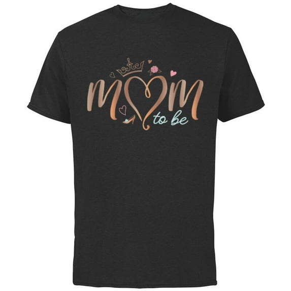 Disney Princess Mom To Be - Short Sleeve Cotton T-Shirt for Adults - Customized-Black