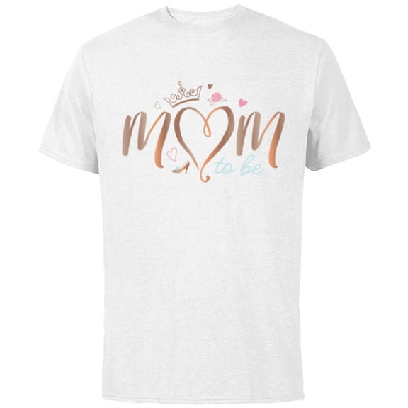Disney Princess Mom To Be - Short Sleeve Cotton T-Shirt for Adults - Customized-White