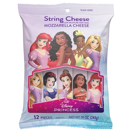 Disney Princess Part-Skim Mozzarella String Cheese Snack, 10 oz Bag, 12 Cheese Sticks