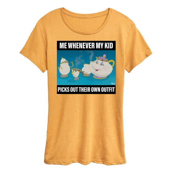 Disney Princess - Mrs. Teapot Meme - Women's Short Sleeve Graphic T-Shirt