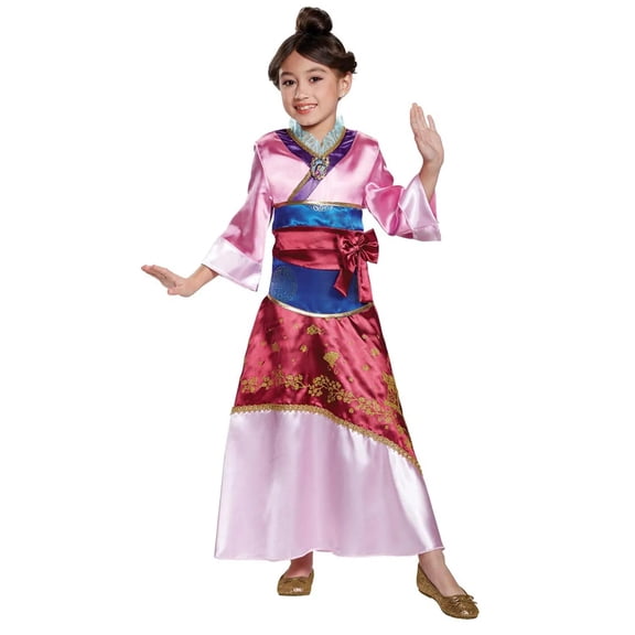 Disney Princess Mulan Deluxe Girl's Halloween Fancy-Dress Costume for Child, 3T-4T