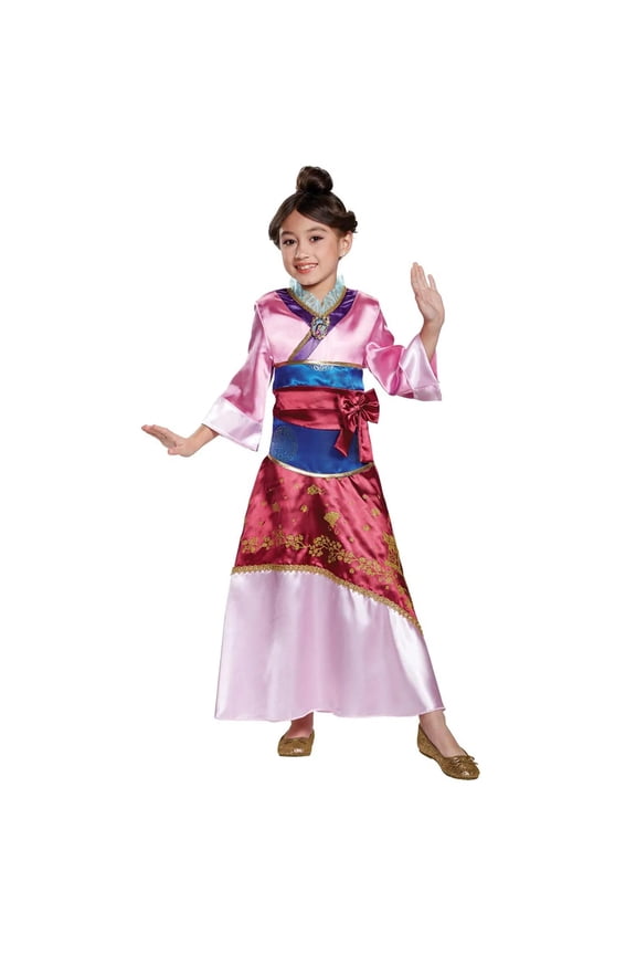 Disney Princess Mulan Deluxe Girl's Halloween Fancy-Dress Costume for Child, 3T-4T