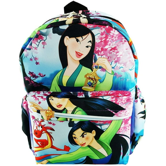 Disney Princess Mulan Deluxe Oversize Print Large 16" Backpack with Laptop Compartment - A19733