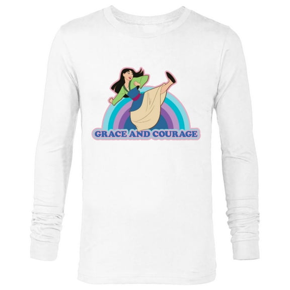 Disney Princess Mulan Grace and Courage Retro - Long Sleeve T-Shirt for Men - Customized-White