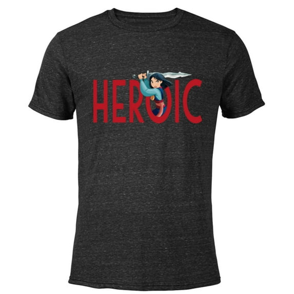 Disney Princess Mulan Heroic - Short Sleeve Blended T-Shirt for Adults - Customized-Black