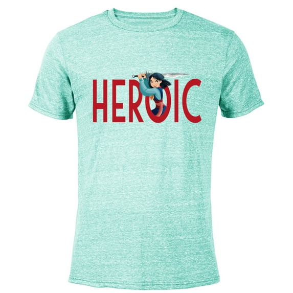 Disney Princess Mulan Heroic - Short Sleeve Blended T-Shirt for Adults - Customized-Ocean Blue