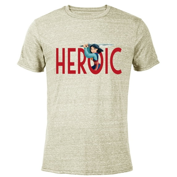 Disney Princess Mulan Heroic - Short Sleeve Blended T-Shirt for Adults - Customized-Yellow