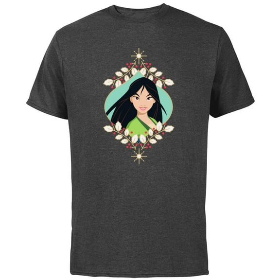 Disney Princess Mulan Holiday Standard - Short Sleeve Cotton T-Shirt for Adults - Customized-Charcoal
