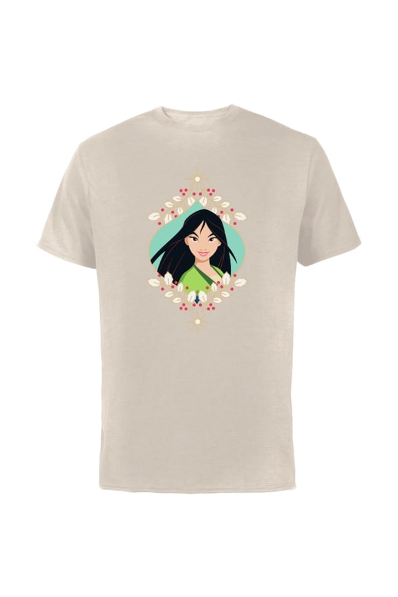 Princess Mulan Holiday Standard - Short Sleeve Cotton T-Shirt for Adults - Customized-Natural