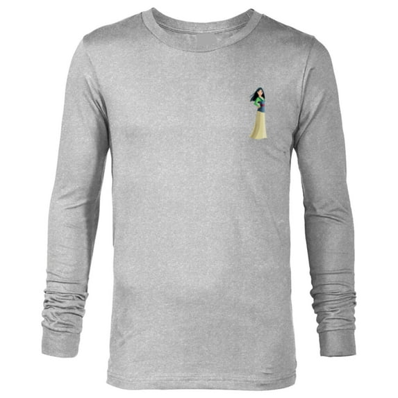 Disney Princess Mulan Small Print - Long Sleeve T-Shirt for Men - Customized-Athletic Heather