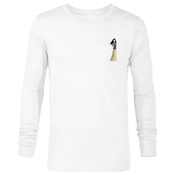 Disney Princess Mulan Small Print - Long Sleeve T-Shirt for Men - Customized-White