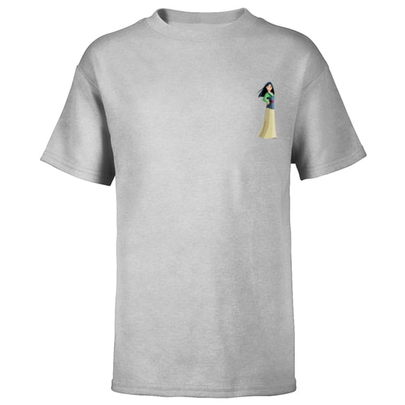 Disney Princess Mulan Small Print - Short Sleeve T-Shirt for Kids - Customized-Athletic Heather