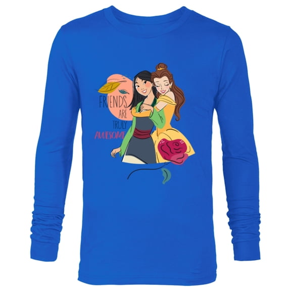 Disney Princess Mulan and Belle Friends are Truly Awesome - Long Sleeve T-Shirt for Men - Customized-Navy