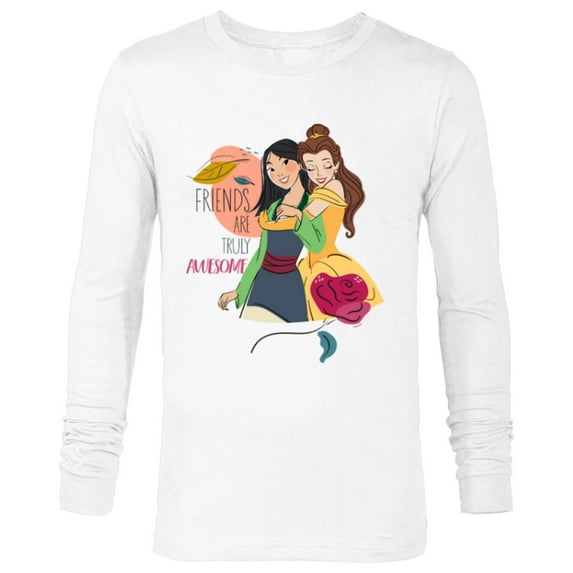 Disney Princess Mulan and Belle Friends are Truly Awesome - Long Sleeve T-Shirt for Men - Customized-White