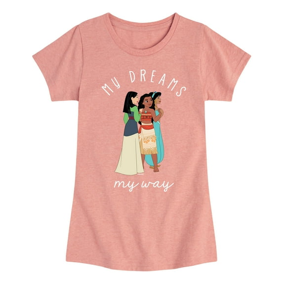 Disney Princess - My Dreams My Way - Toddler And Youth Girls Short Sleeve Graphic T-Shirt