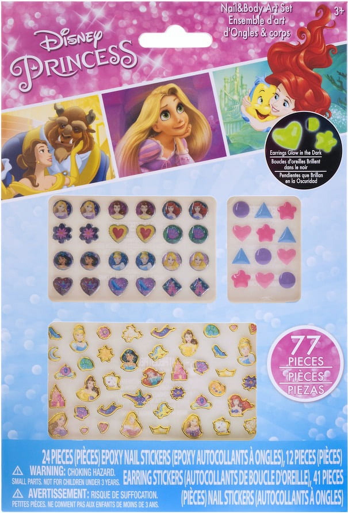 Disney Princess Nail & Body Art Set, 77 Pieces - Walmart.com