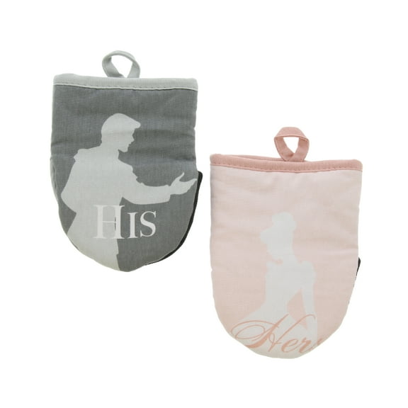 Disney Princess Neoprene Mini Oven Mitts, 2pk-Heat Resistant Oven Gloves with Insulation Ideal for Handling Hot Kitchenware-Non-Slip Grip, Hanging Loop, 5.5 x 7 Inches - Cinderella
