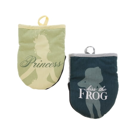 Disney Princess Neoprene Oven Mitts, 2pk - Non-Slip Heat Resistant Oven Gloves with Deep Insulated Pockets and Hanging Loop - Ideal for Handling Hot Kitchenware, 7 x 13.5 Inches -Princess and the Frog