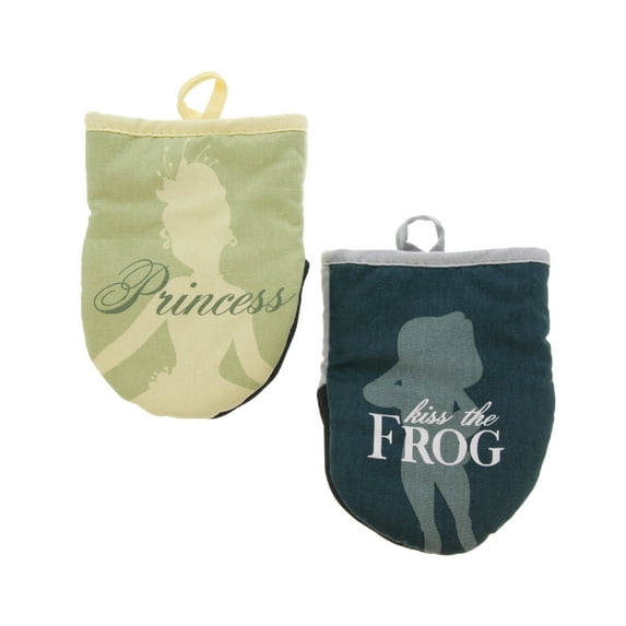 Disney Princess Neoprene Oven Mitts, 2pk - Non-Slip Heat Resistant Oven Gloves with Deep Insulated Pockets and Hanging Loop - Ideal for Handling Hot Kitchenware, 7 x 13.5 Inches -Princess and the Frog