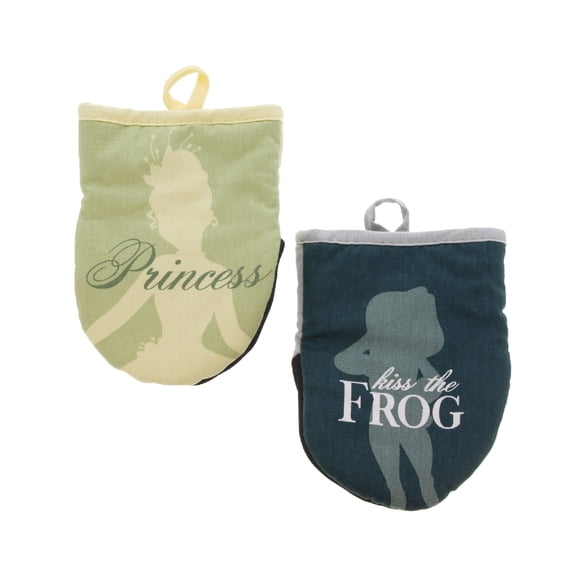 Disney Princess Neoprene Oven Mitts, 2pk - Non-Slip Heat Resistant Oven Gloves with Deep Insulated Pockets and Hanging Loop - Ideal for Handling Hot Kitchenware, 7 x 13.5 Inches -Princess and the Frog