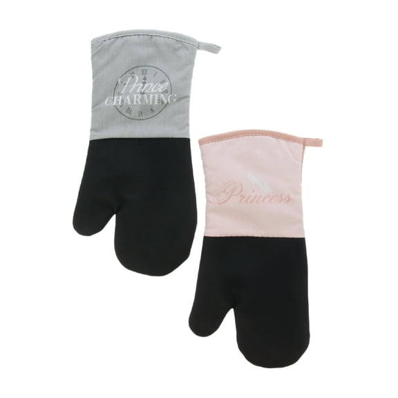 Disney Princess Neoprene Oven Mitts, 2pk - Non-Slip Heat Resistant Oven Gloves with Deep Insulated Pockets and Hanging Loop - Ideal for Handling Hot Kitchenware, 7 x 13.5 Inches - Cinderella