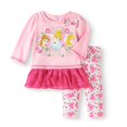 Disney Princess Newborn Baby Girl Ruffle Trim Top And Legging Set