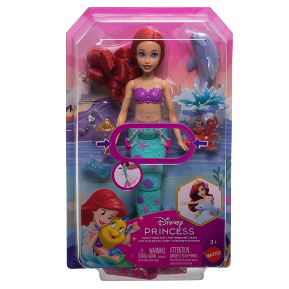Disney Princess Ocean Friends Ariel Swimming Mermaid Doll Toy New With Tag
