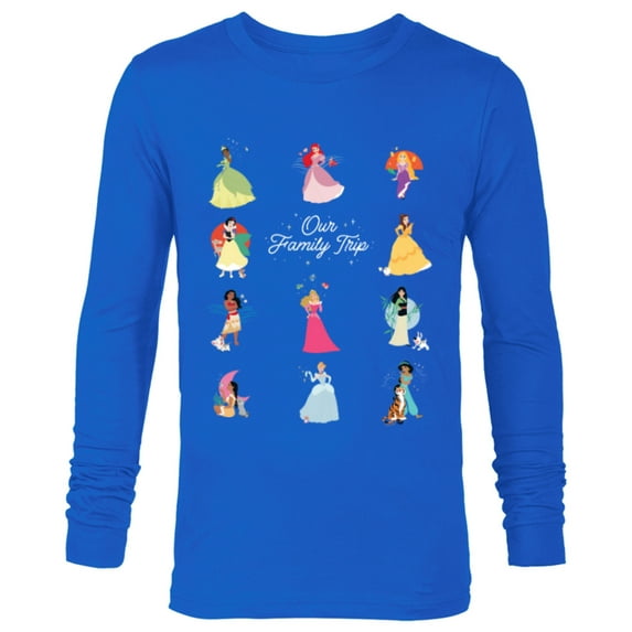 Disney Princess Our Family Trip Vacation Travel Holiday - Long Sleeve T-Shirt for Men - Customized-Navy