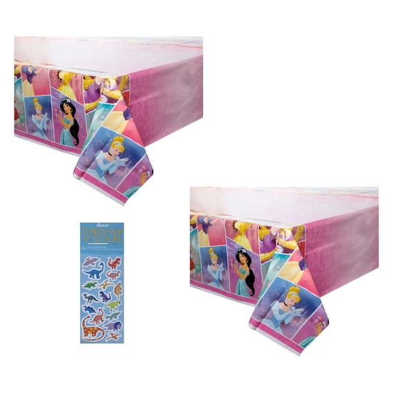 Disney Princess Party Supplies Bundle Pack Includes 2 Plastic Table Covers