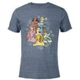 thumbnail image 1 of Disney Princess Pencil Sketch - Short Sleeve Blended T-Shirt for Adults - Customized-Navy Heather, 1 of 5