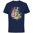 thumbnail image 1 of Disney Princess Pencil Sketch - Short Sleeve Cotton T-Shirt for Adults - Customized-Navy, 1 of 5