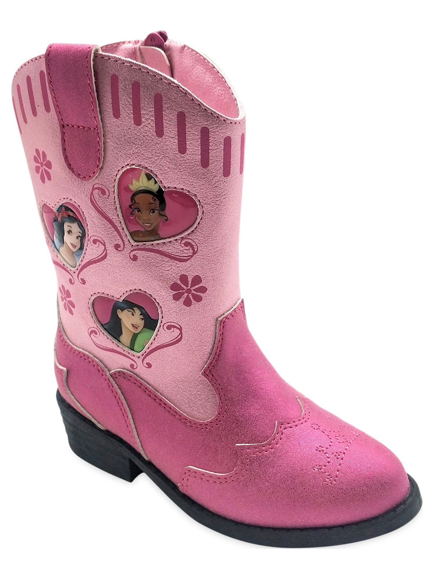 Disney Princess Pink Heart Cowgirl Boot Toddler Girls Walmart
