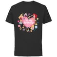 thumbnail image 1 of Disney Princess Pink Heart and Flowers It’s My Birthday - Short Sleeve Cotton T-Shirt for Adults - Customized-Black, 1 of 5