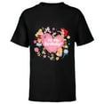 thumbnail image 1 of Disney Princess Pink Heart and Flowers It’s My Birthday - Short Sleeve T-Shirt for Kids - Customized-Black, 1 of 5